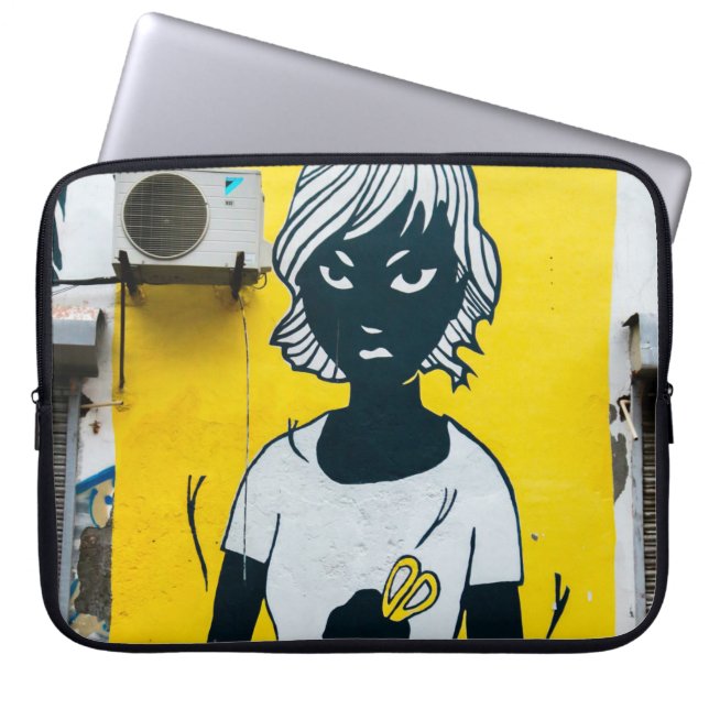 Arg Girl Painting Street Murals Laptop Fodral (Framsidan)