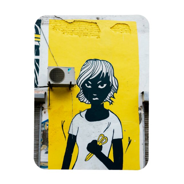 Arg Girl Painting Street Murals Magnet (Vertikal)