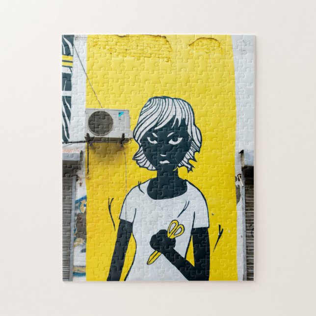 Arg Girl Painting Street Murals Pussel (Vertikal)