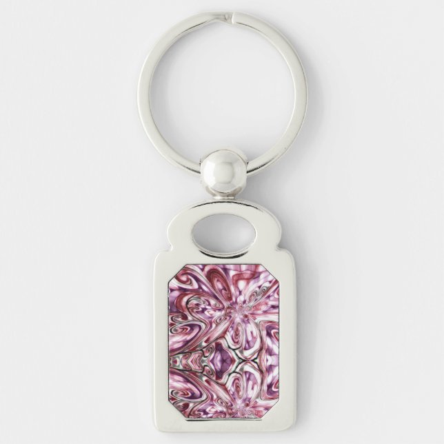 Arg Girl Rektangulärt Silverfärgad Nyckelring (Framsidan)