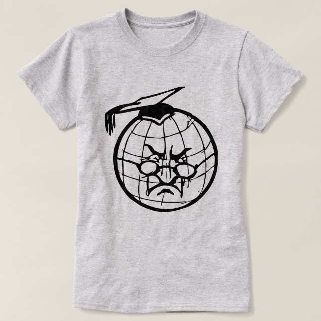 Arg Globe Wearing Mortarboard Funny Educator T-shirt (Design framsida)