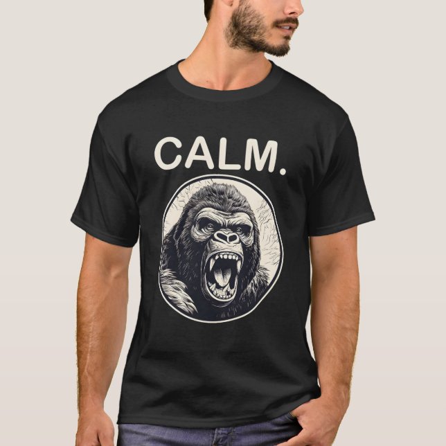 Arg Gorilla - Lugn apa Ape T Shirt (Framsida)