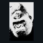 Arg Gorilla Pop Art Poster<br><div class="desc">Vild Djurverk och Bilder - Arg Gorilla Ansikte</div>