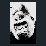 Arg Gorilla Pop Art Poster<br><div class="desc">Vild Djurverk och Bilder - Arg Gorilla Ansikte</div>