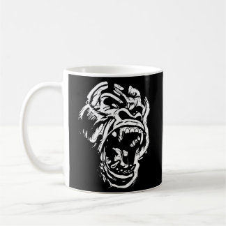 Arg Gorilla Silverback White Fierce Underbar Ape Kaffemugg