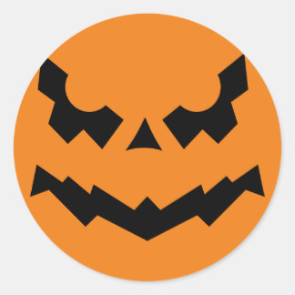 Arg Grinning Pumpkin Ansikte Sticker Runt Klistermärke