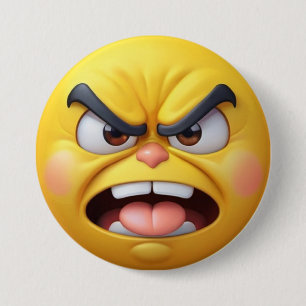 Arg Gult 3D-effekt Emoji Knapp