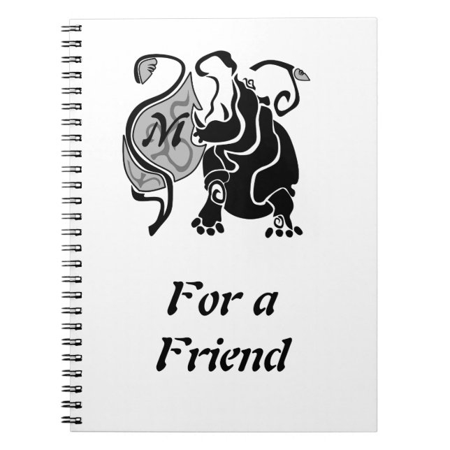 Arg Hippo Monogram Anteckningsbok (Framsidan)