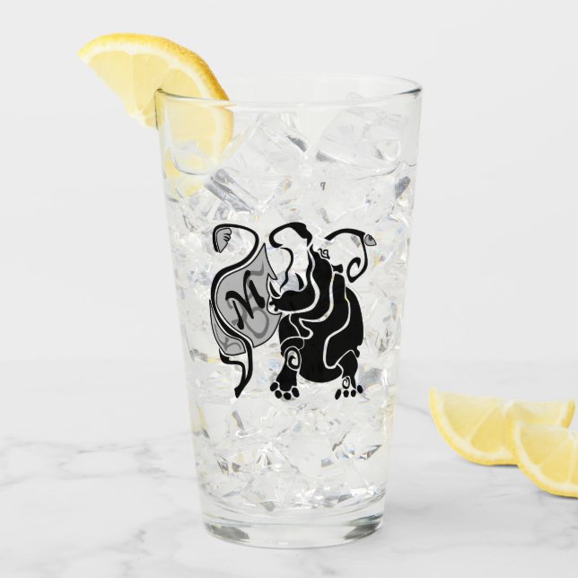 Arg Hippo Monogram Glaskopp (Framsida Ice)