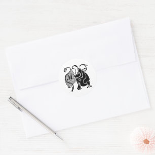 Arg Hippo Monogram Runt Klistermärke