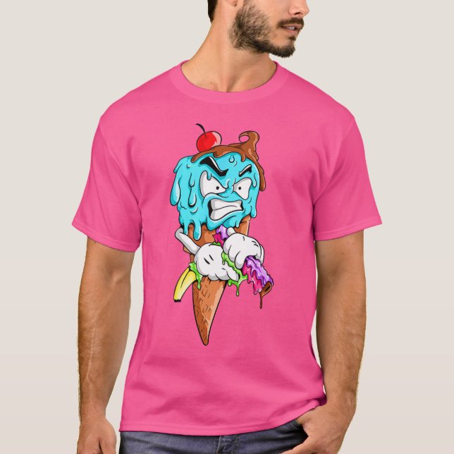Arg Ice Cream Cherry Banana Gun T Shirt (Framsida)