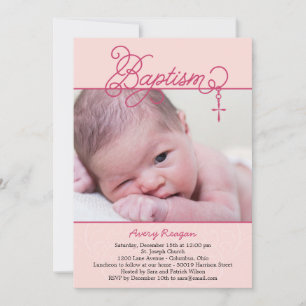 Arg inbjudan för hängefotodop - rosa