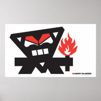 Arg Islander - svart på ljus Poster