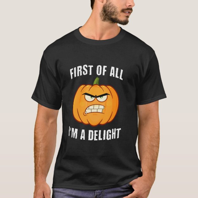Arg JACK O LANTERN Pumpkin FÖRST OCH FRÄMST JAG ÄR T Shirt (Framsida)