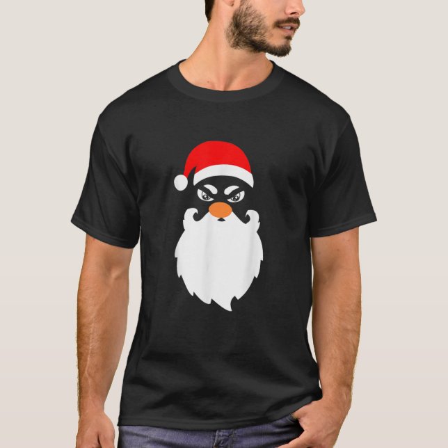 Arg Jultomten-Big Head Funny jul T Shirt (Framsida)
