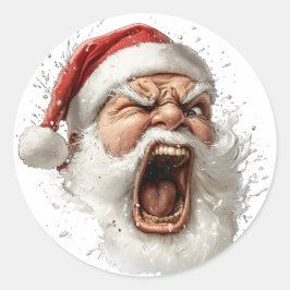 Arg Jultomten Sticker Runt Klistermärke