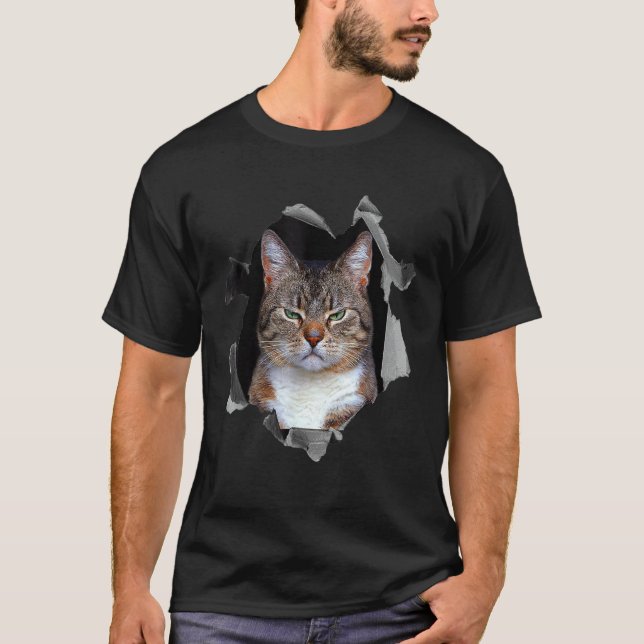 Arg katt meme grinig t shirt (Framsida)