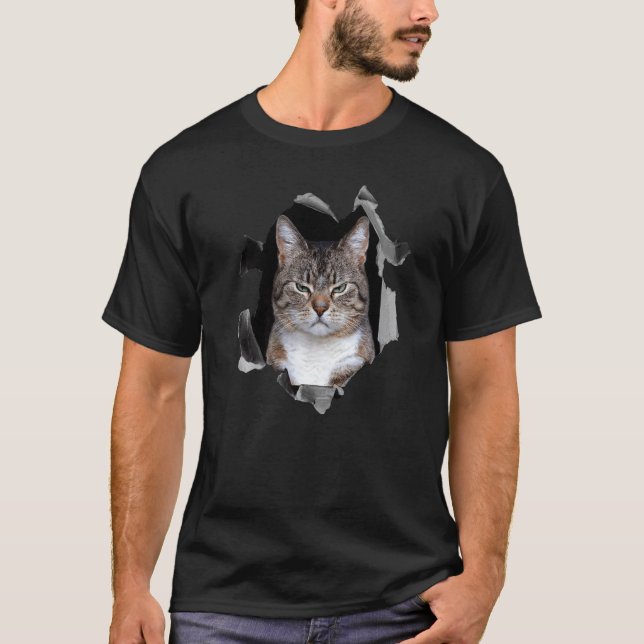 Arg katt meme grinig t shirt (Framsida)