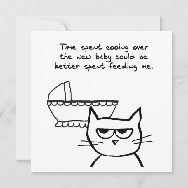 Arg Katt och nyfödd bebis Meddelande (Framsida)