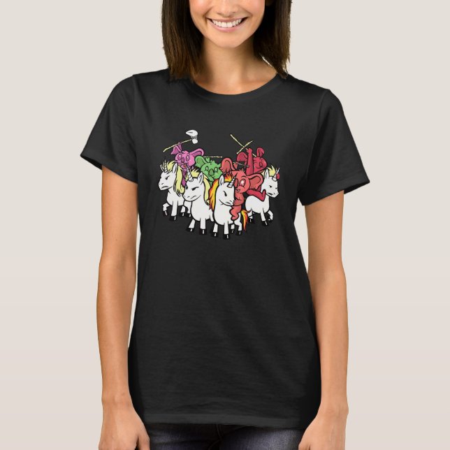 Arg Koalas Riding Unicorns Meme Mythical Creatur T Shirt (Framsida)