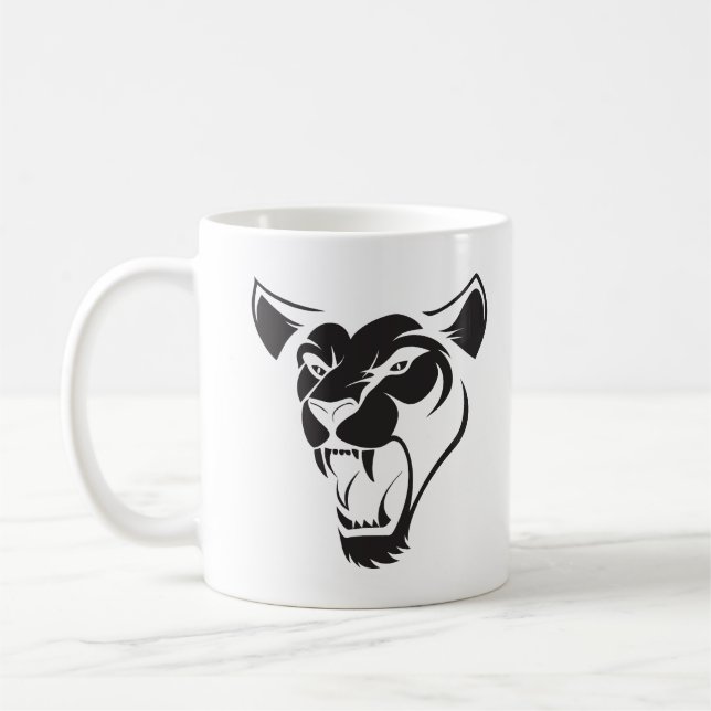 Arg Lejona Ansikte Kaffemugg (Vänster)