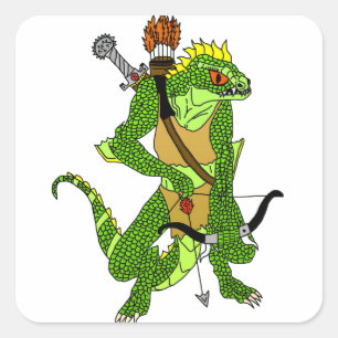 Arg Lizardman Sticker Fyrkantigt Klistermärke