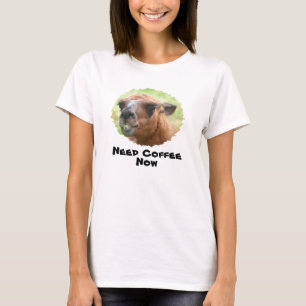 Arg Llama Need Coffee Humous Funny T Shirt