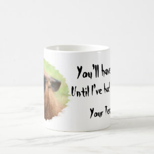 Arg Llama väntar tills jag har haft kaffe Humor Kaffemugg