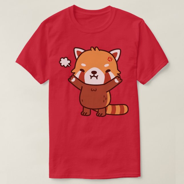Arg, men ändå Cute Staclt Red Panda T Shirt (Design framsida)