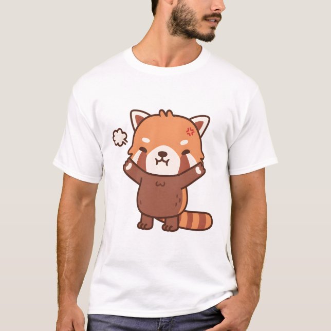 Arg, men ändå Cute Staclt Red Panda T Shirt (Framsida)