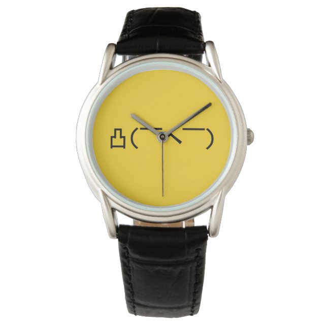 Arg Mitten Finger Emoticon Japanska Kaomoji Armbandsur (Framsida)