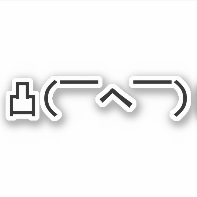Arg Mitten Finger Emoticon Japanska Kaomoji Klistermärken (Framsida)