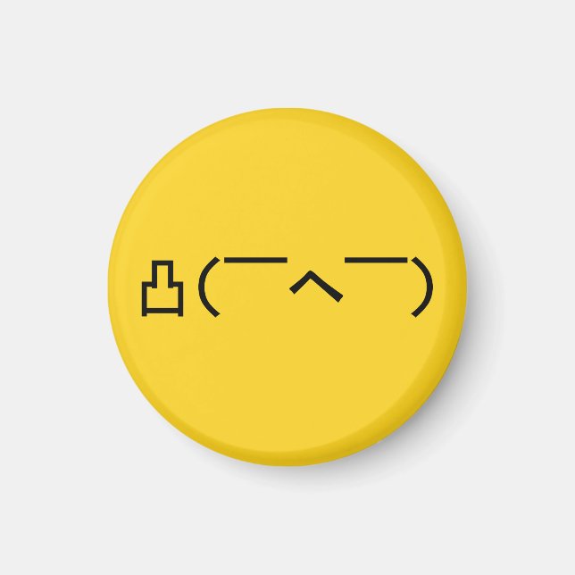 Arg Mitten Finger Emoticon Japanska Kaomoji Magnet (Framsidan)