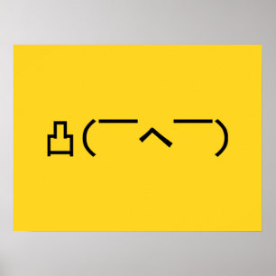 Arg Mitten Finger Emoticon Japanska Kaomoji Poster