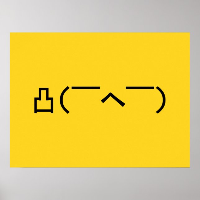 Arg Mitten Finger Emoticon Japanska Kaomoji Poster (Framsidan)