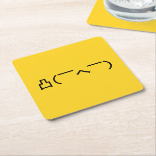 Arg Mitten Finger Emoticon Japanska Kaomoji Underlägg Papper Kvadrat