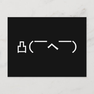 Arg Mitten Finger Emoticon Japanska Kaomoji Vykort