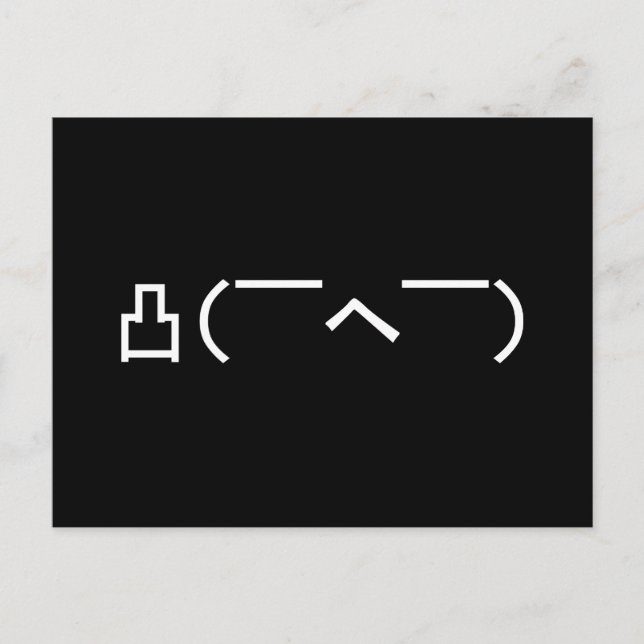 Arg Mitten Finger Emoticon Japanska Kaomoji Vykort (Framsida)