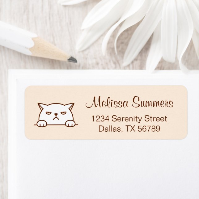 Arg Moody Cat Pet Beige Returadress Etikett (Insitu)