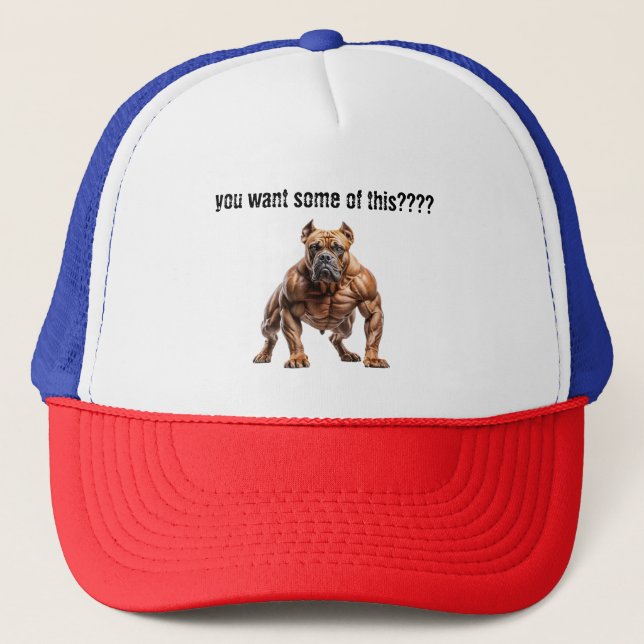 Arg Muscular Hund Vill du ha det här? Keps (Framsida)