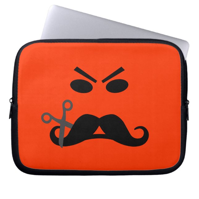 Arg Mustache anpassningsbar laptop sleeve (Framsidan)