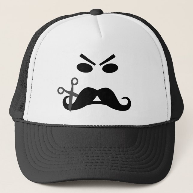 Arg Mustache hat - välj färg Truckerkeps (Framsida)