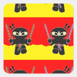 Arg ninjas fyrkantigt klistermärke