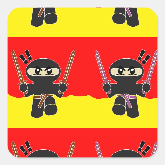 Arg ninjas fyrkantigt klistermärke (Framsida)
