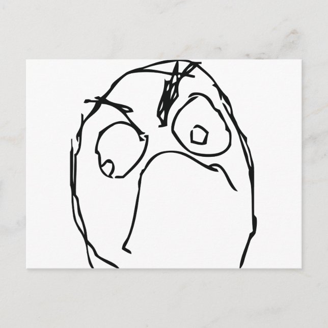 Arg Olycklig Meme Ansikte Vykort (Framsida)