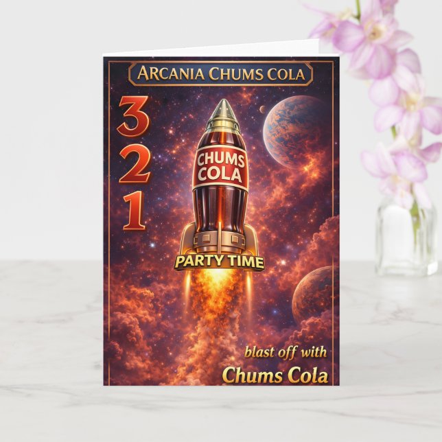 Arg på Arcadia kompis cola retro sci-fi pa Kort (Orkide)