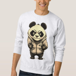 Arg Panda Cute Animal Design Lång Ärmad Tröja