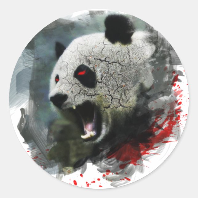 Arg Panda Sticker Runt Klistermärke (Framsida)