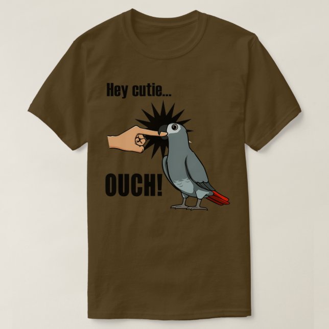 Arg Parrot Funny som säger Cute African Grått Parr T Shirt (Design framsida)