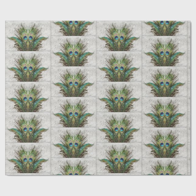 Arg Peacock Abstrakt Art Presentpapper (Platt)